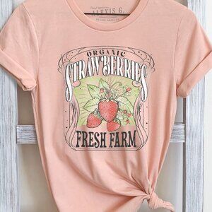 Strawberry Shirt, Strawberry Print Shirt, Retro Strawberry Shirt